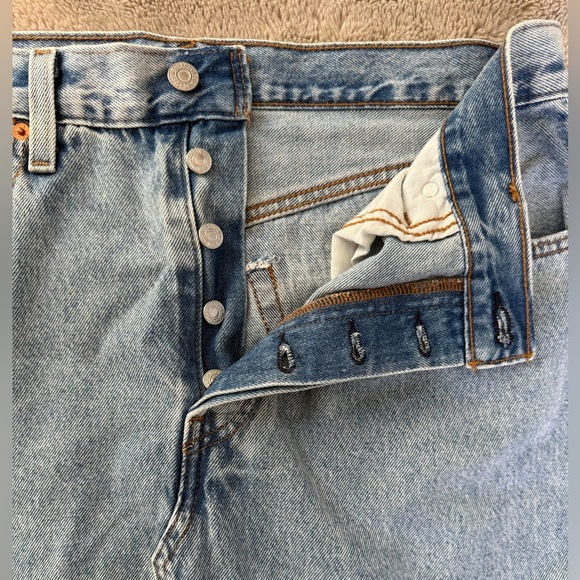 Levi’s Icon Denim Maxi Skirt sz 31 “Not in the Mood” Stone Wash Side Slit - Picture 9 of 15